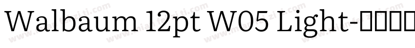 Walbaum 12pt W05 Light字体转换